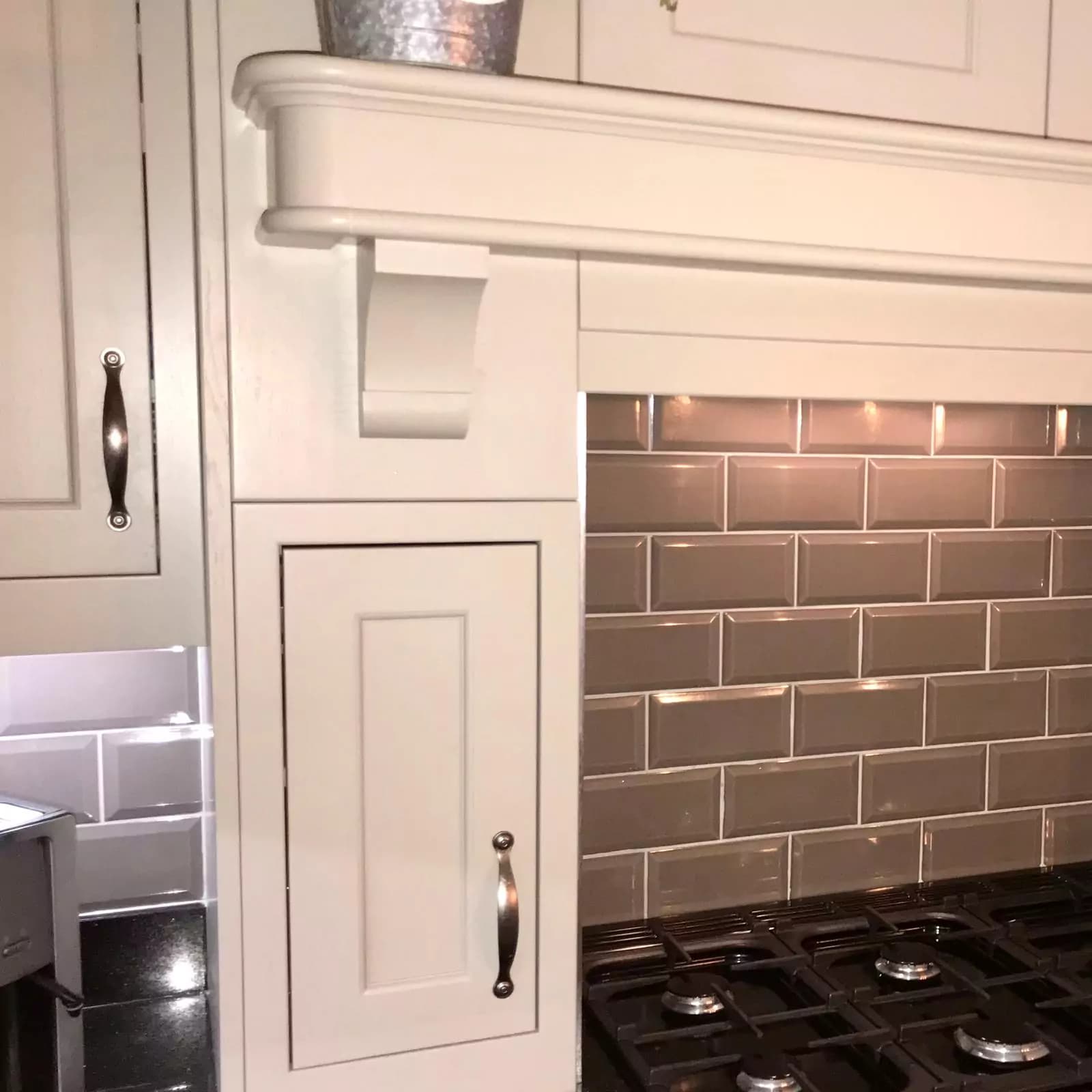 Modern White Kitchen with Dog